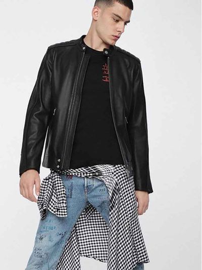 jaqueta de couro diesel